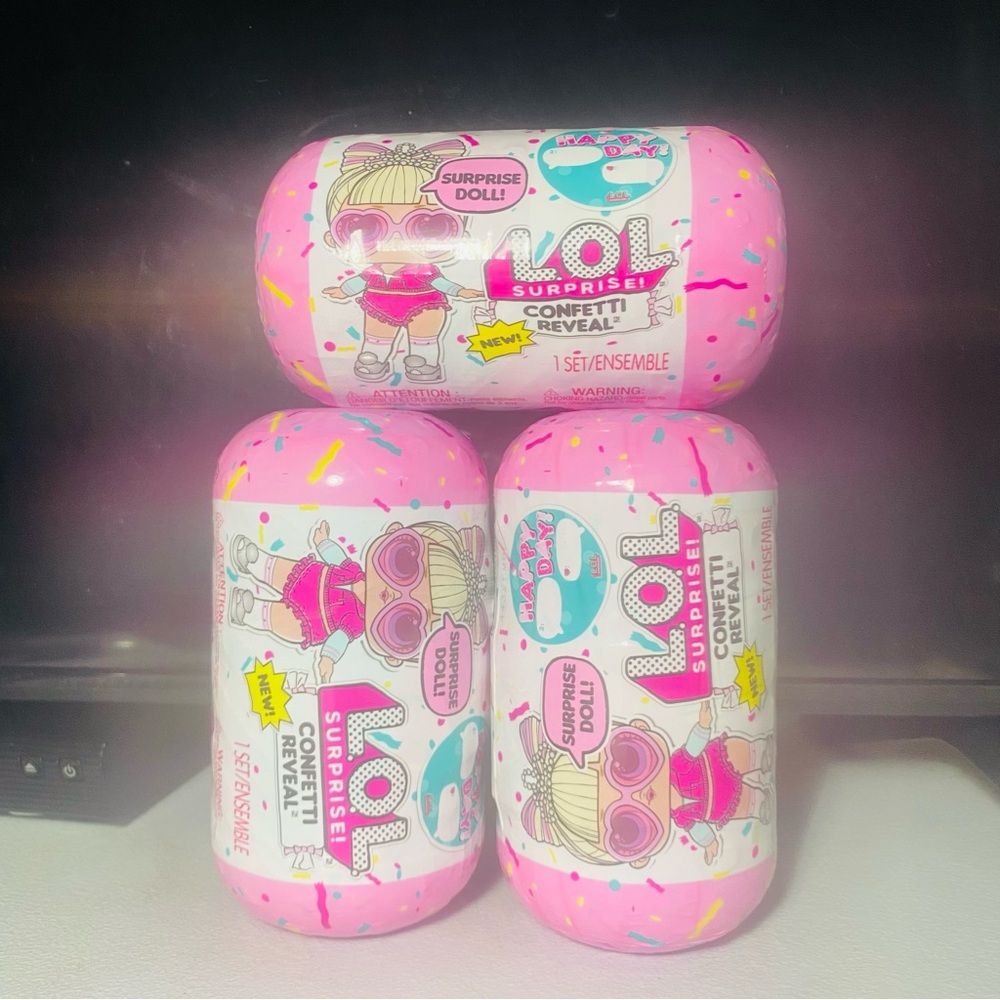 L.O.L. Surprise! Pink Confetti Reveal Dolls Lot of 3
